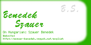 benedek szauer business card